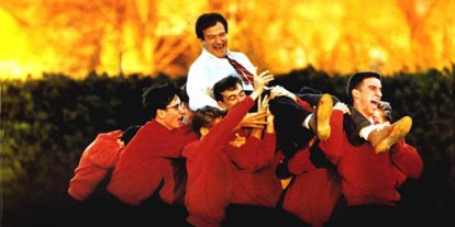 Dead Poets Society, A Feel Good; life's best is feel good movies, top best list of feel good movies, Robin Williams, Cool students in red uniform